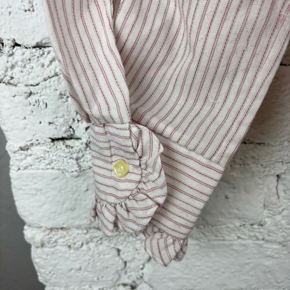 Square One Striped Pink Ruffled Shirt - Picture 4 of 4